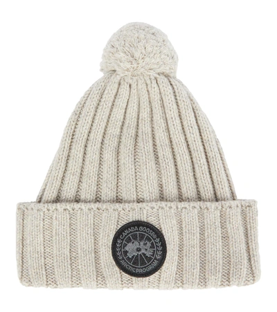 Shop Canada Goose Cashmere And Wool Pompom Beanie In Black