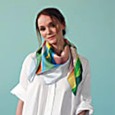 Jessie Zhao New York Silk Scarf Of Spring In Silk
