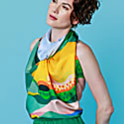Jessie Zhao New York Silk Scarf Of Spring In Silk