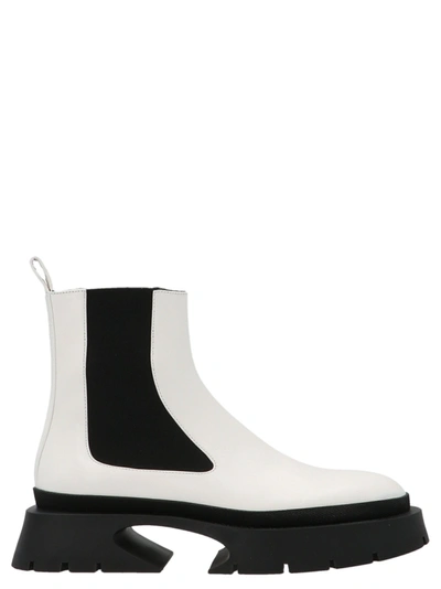 Shop Jil Sander Agnellato Chelsea Boots In White