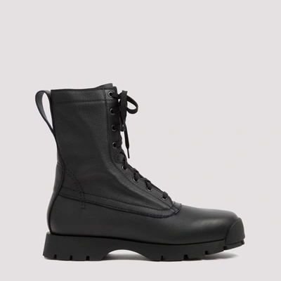 Shop Jil Sander Classic Combat Boots In Black