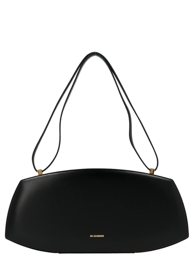 Shop Jil Sander Taos Case Logo Printed Shoulder Bag In Black