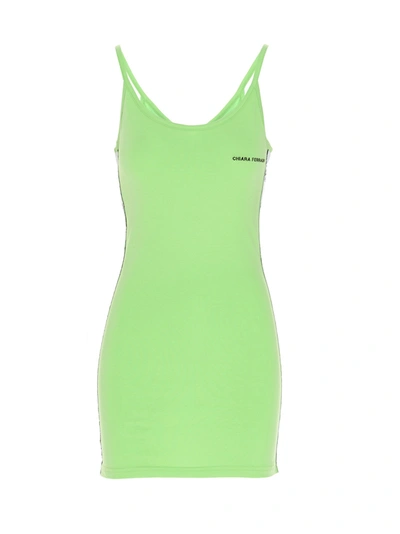 Shop Chiara Ferragni Logo Print Sleeveless Dress In Green