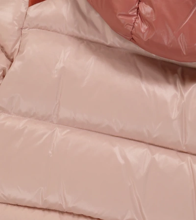 Shop Moncler Chouelle Velvet-trimmed Down Jacket In Pink