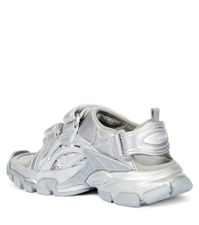 Shop Balenciaga Metallic Trekking Sandals In Silver