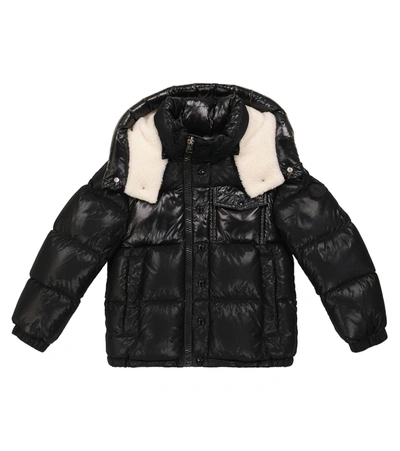 Shop Moncler Demir Mesh-overlay Down Jacket In Black