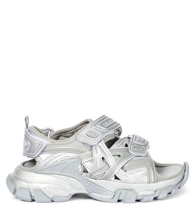Shop Balenciaga Metallic Trekking Sandals In Silver