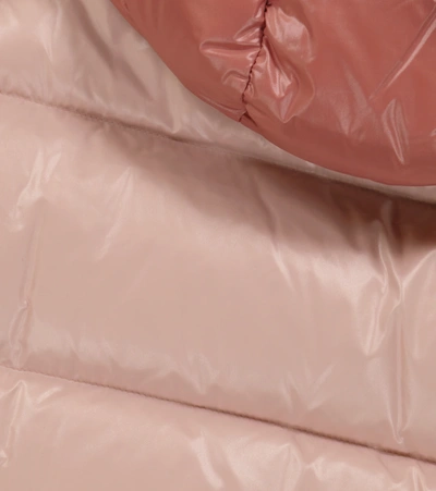 Shop Moncler Chouelle Velvet-trimmed Down Jacket In Pink