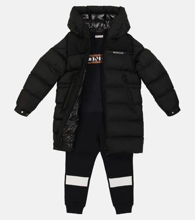 Shop Moncler Nuray Hooded Down Coat In Black