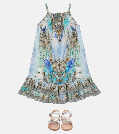 Shop Camilla Printed Cotton Dress In Blue