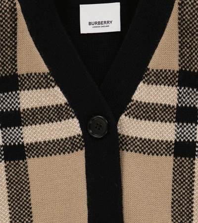 Shop Burberry Vintage Check Wool And Cashmere Cardigan In Beige