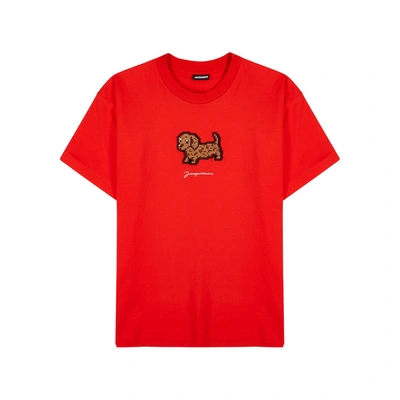 Shop Jacquemus Le T-shirt Pistoun Red Cotton T-shirt