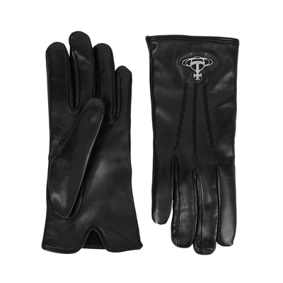 Shop Vivienne Westwood Black Leather Gloves