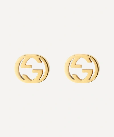 Shop Gucci Gold Interlocking G Stud Earrings