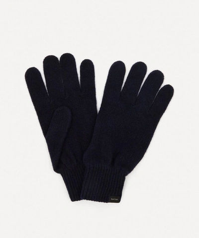 Shop Paul Smith Knitted Cashmere-blend Gloves In Blue
