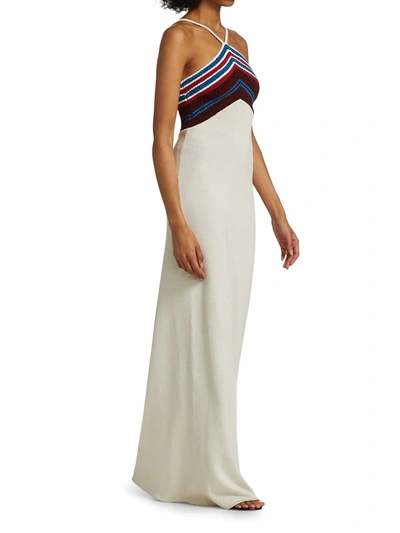 Shop Proenza Schouler Stripe Knit Halter Dress In Sand