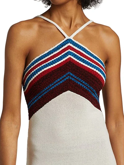 Shop Proenza Schouler Stripe Knit Halter Dress In Sand