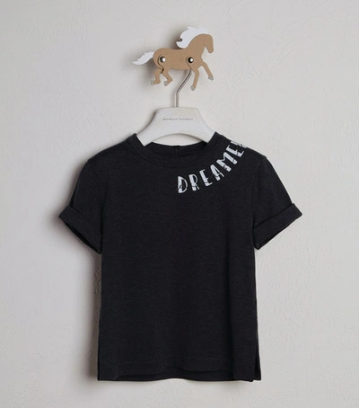 Shop Brunello Cucinelli Dreamer Slogan T-shirt (4-11 Years) In Grey