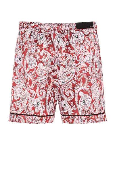 Shop Amiri Paisley Pj Shorts In Red
