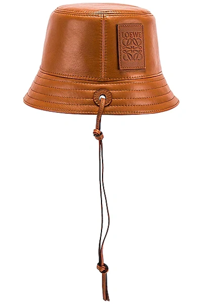 Shop Loewe Strap Bucket Hat In Tan