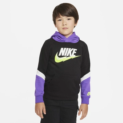 Shop Nike Little Kids' Pullover Hoodie In Black