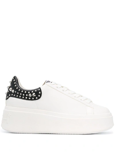 Shop Ash Moby Leather Sneakers With Studs In White