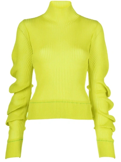 Shop Bottega Veneta Knit Turtleneck Sweater Kiwi