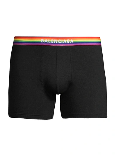 Shop Balenciaga Men's Pride Boxer Briefs In Black