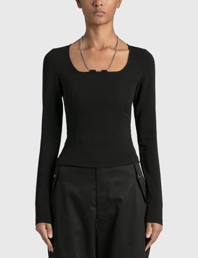 Shop Alyx Long Sleeve Chain Top In Black