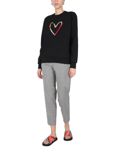 Shop Ps By Paul Smith "swirl Heart" Embroidered Sweatshirt In Black