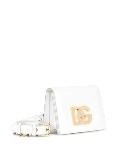 Shop Dolce & Gabbana Dg Millenials White Leather Crossbody Bag