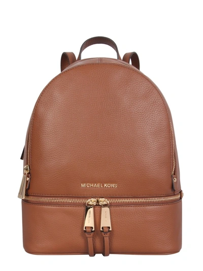 Shop Michael Michael Kors Medium Rhea Zip Backpack In Buff