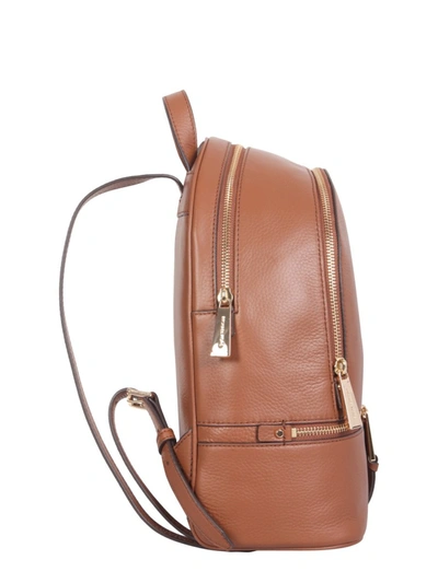 Shop Michael Michael Kors Medium Rhea Zip Backpack In Buff