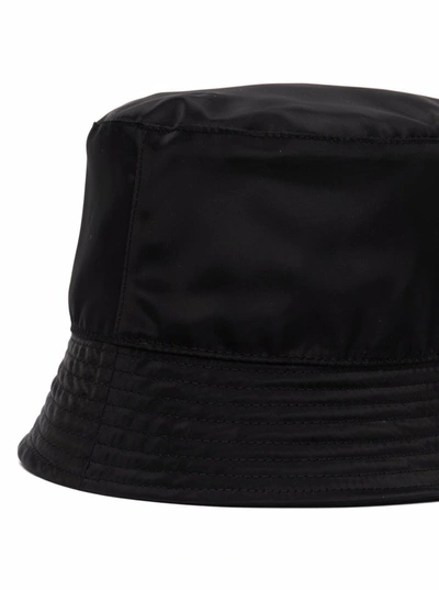 Shop Dolce & Gabbana Bucket Nylon Hat With Logo Buckle In Black