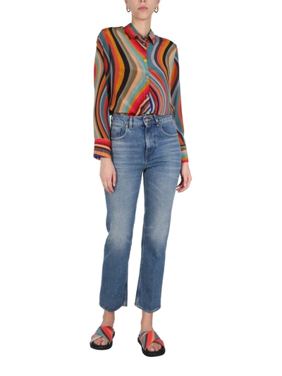 Ps By Paul Smith Swirl-print Silk Shirt In Multicolour