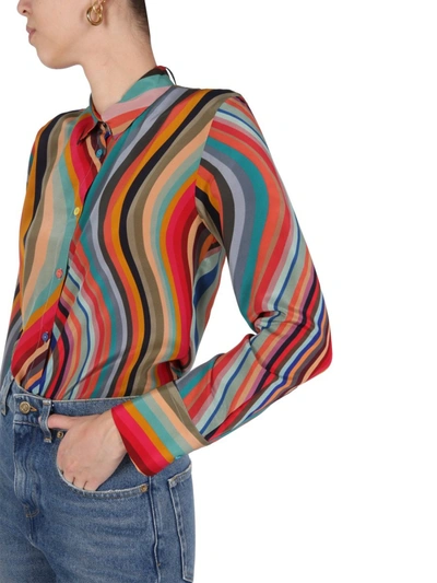 Ps By Paul Smith Swirl-print Silk Shirt In Multicolour