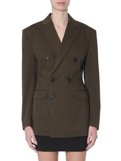 Shop Dsquared2 Double-breasted Jacket In Militare