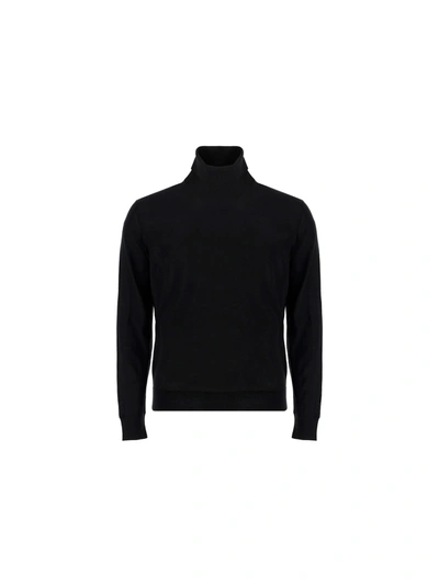 Shop Ermenegildo Zegna Turtleneck Sweater In Nero Unito