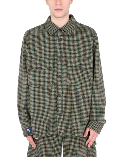 Shop Msgm Shirt With Logo In Verde