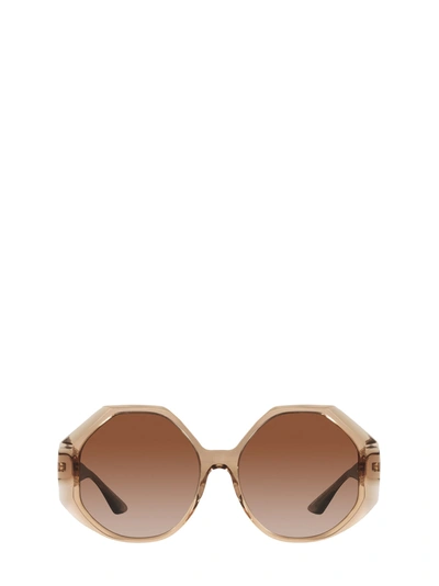 Shop Versace Ve4395 Transparent Brown Sunglasses
