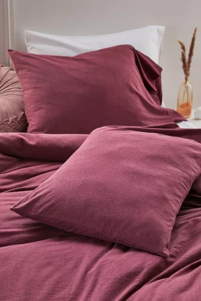 Shop Urban Outfitters T-shirt Jersey Pillowcase Set In Maroon