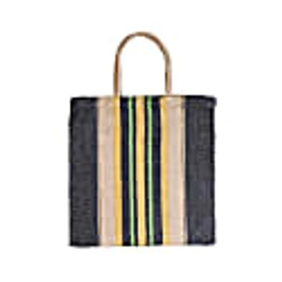 Korissa Dora Jute Tote Bag - Multi Navy In Tote