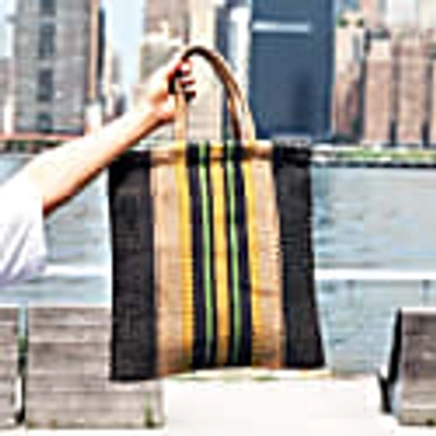 Korissa Dora Jute Tote Bag - Multi Navy In Tote