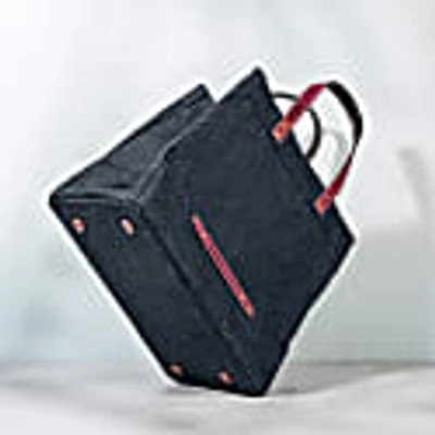 Heating & Plumbing London Leave No Trace" Denim Tote Bag - Purple