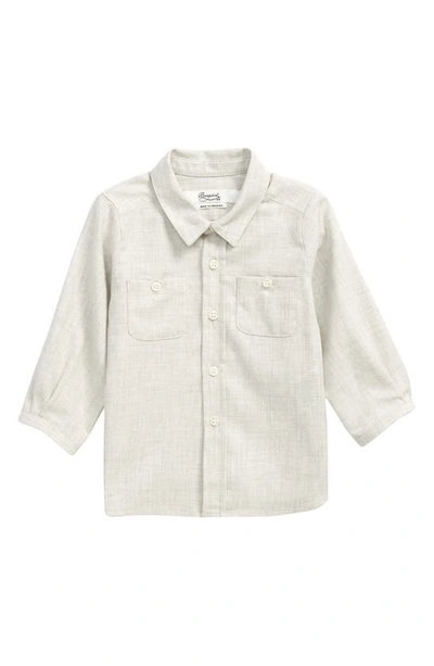 Shop Bonpoint Mico Woven Button-up Shirt In Craie