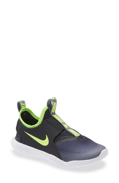 Shop Nike Flex Runner Slip-on Running Shoe In Smoke Grey Volt/ Black