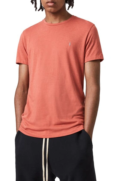Shop Allsaints Tonic Slim Fit Crewneck T-shirt In Saffron Red Marl