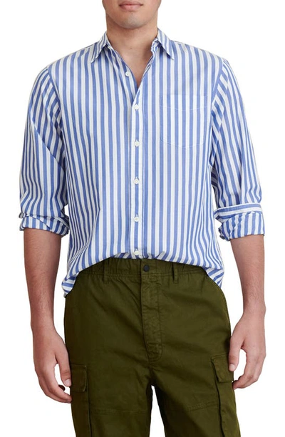 Shop Alex Mill Stripe Button-up Shirt In Blue/ White