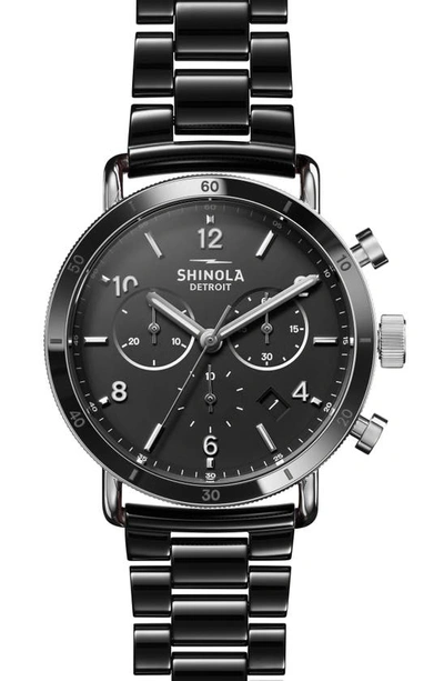 Shop Shinola The Canfield Sport Bracelet Watch, 40mm In Black