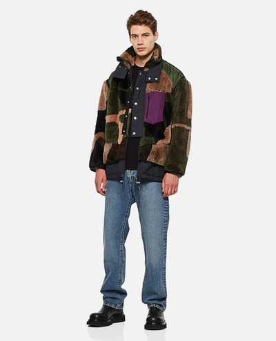 Sacai X Kaws Reversible Faux Fur Nylon Blouson In Grün | ModeSens